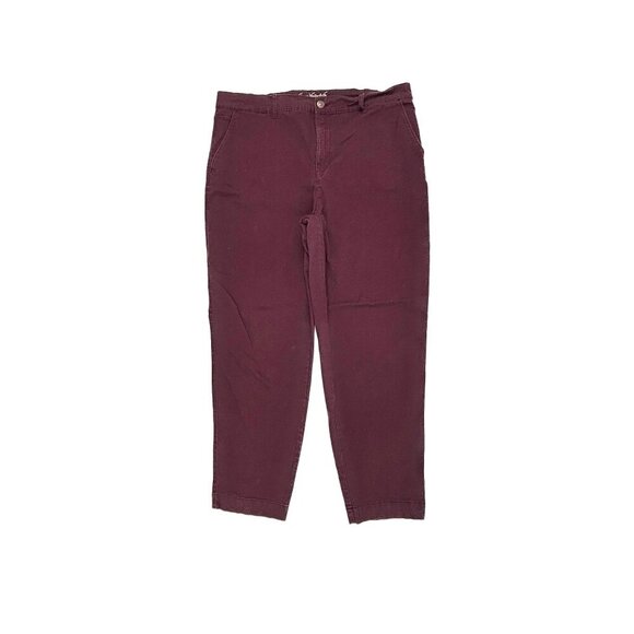 Gloria Vanderbilt Trouser Straight Leg Women's size 16 Burgundy Chino Pants - Picture 1 of 3
